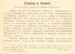 Článek (část) - Cestou k filatelii